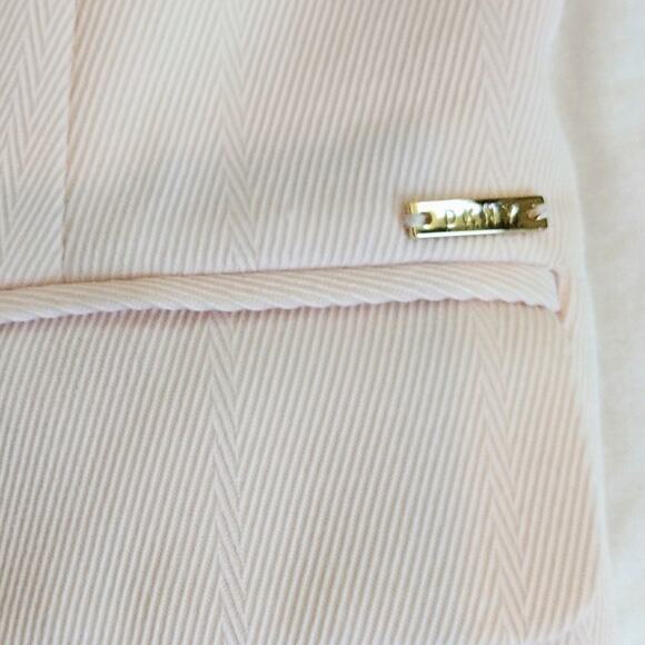 DKNY Blazer Oversized Sz 16 Soft Peach GOLD Buttons Long Jacket Avante Garde NEW - Picture 4 of 14